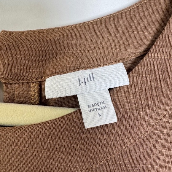 J Jill Womens Tank Top Large Brown Pink Striped‎ Sleeveless Casual - Picture 6 of 8